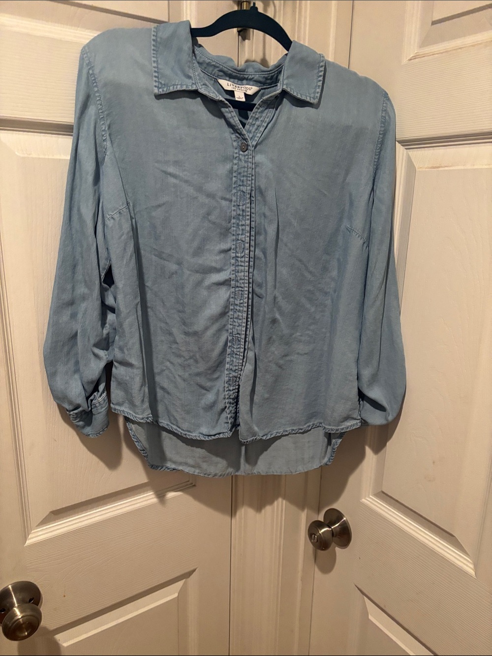 Liverpool Light Blue Chambray Button-Up Shirt